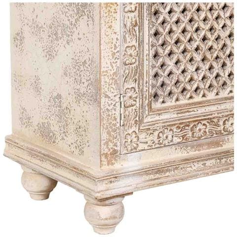 Tavolino Da Ingresso Artigianale In Legno Bianco 104x43x93h Cm - Foto 8