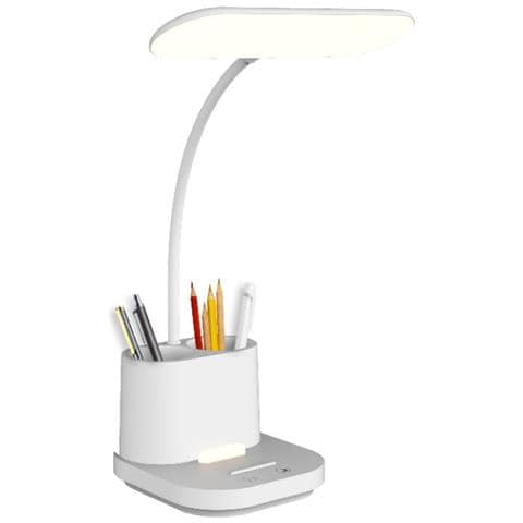 Lampada Da Scrivania Ricaricabile Con Portapenne - Dimmer Touch, Led Per Cura Occhi, Batteria Integrata, Dimmer Continuo E Memoria Luminosità, Bianco - Foto 7