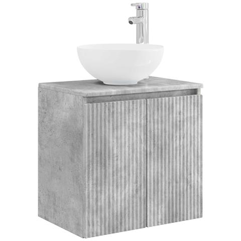 Mobile Lavabo da Parete Grigio Cemento 49,5 x 41 x 64,5 cm - Foto 1