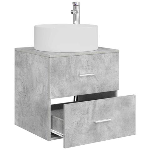 Mobile Lavabo da Parete Grigio Cemento 49,5 x 44,5 x 65,5 cm - Foto 2