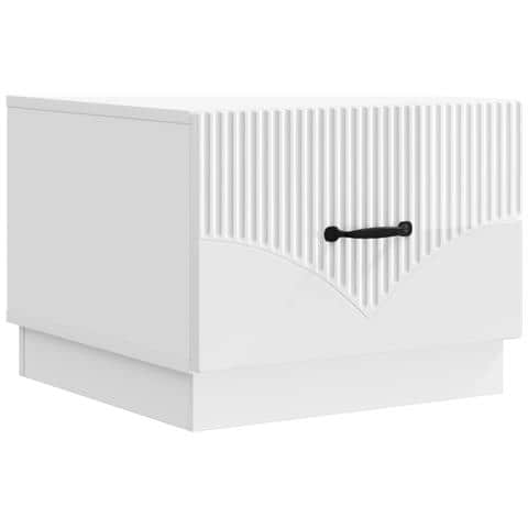 Tavolino da salotto con cassetto Bianco Lucido 49 x 50 x 37 cm - Foto 1