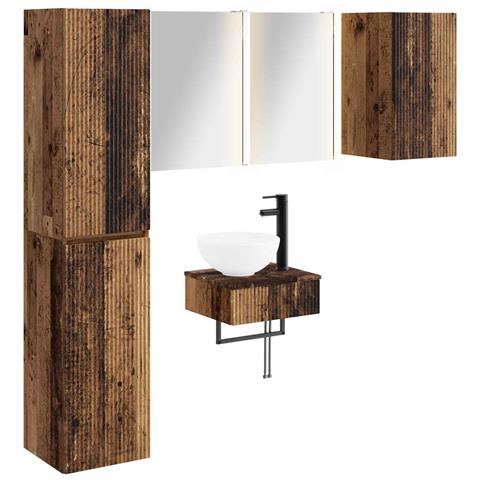 Set di mobili per il bagno 5 pcs Legno antico - Foto 1