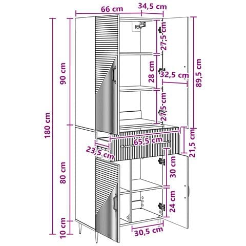 Set di armadi 2 pcs Legno antico 66 x 34,5 x 89,5 cm - Foto 8