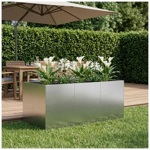 Vaso da giardino Argento 120 x 80 x 60 cm Acciaio zincato - Foto 2