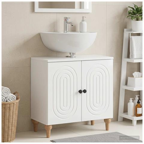 Armadio per Lavabo da Bagno ALKMAAR Bianco Lucido - Foto 2