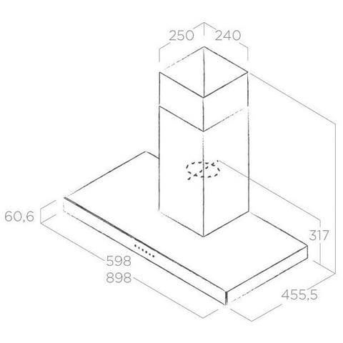 Cappa JOY BLIX / A / 90 a Parete da 90 cm Aspirante Colore Acciaio Inossidabile / Nero - Foto 2