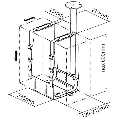 ICA-CS 63 - Supporto per PC da muro o parete scrivania o sotto scrivania - Foto 11