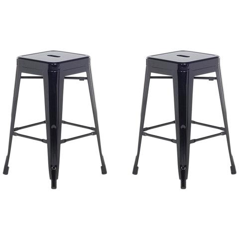 Set Di 2 Sgabelli Da Bar In Metallo Nero 60 Cm Cabrillo - Foto 1