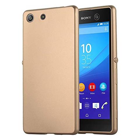 Custodia Compatibile Con Sony Xperia M5 In Oro Metallico - Coperchio Protettivo In Silicone Tpu Flessibile - Foto 2