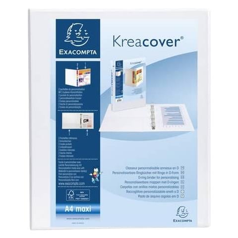 Raccoglitore Personalizzabile A4 Maxi Kreacover® Bianco 4 Anelli A D 25 Mm - 51946e - Foto 1
