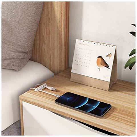 Cable Clip Organizer 5-pack I Titolari Di Gestione Mini Ordina Cavi Per Cavi Adesivo Titolari Clip Per Cavi Di Alimentazione Cavi Di Ricarica Cavi Mouse E Altri Fili Compatibile Bianco - Foto 4