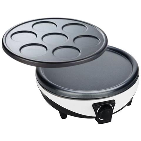 Crepiera 2 Piatti 30cm + 7x6cm 1000w Nero / Bianco - 8212 - Foto 1