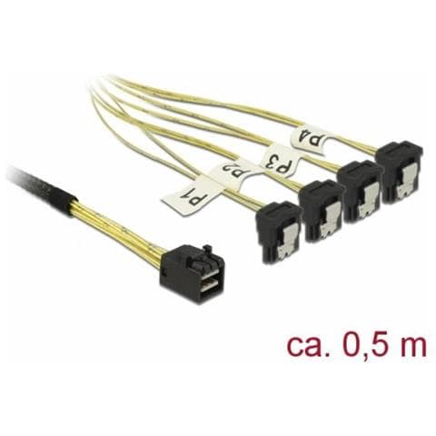 85684 1 x Mini SAS HD SFF-8643 4 x SATA 7 pin Nero, Giallo cavo di interfaccia e adattatore - Foto 1