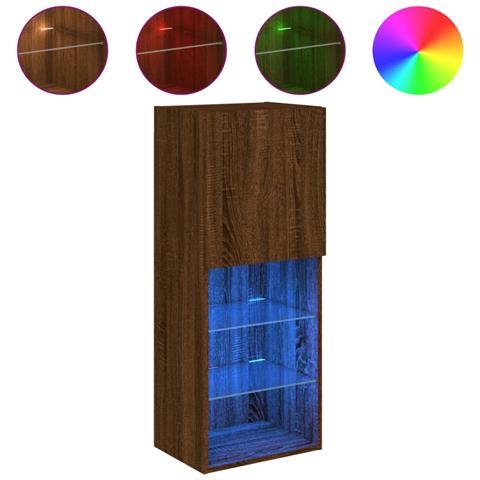 Mobile Tv Con Luci Led Rovere Marrone 40,5x30x102 Cm - Foto 2