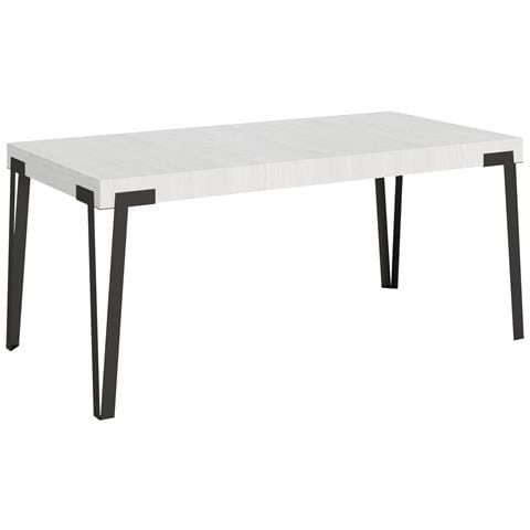 Tavolo Allungabile 90x180/284 Cm Rio Telaio Antracite - Bianco Frassino - Foto 4