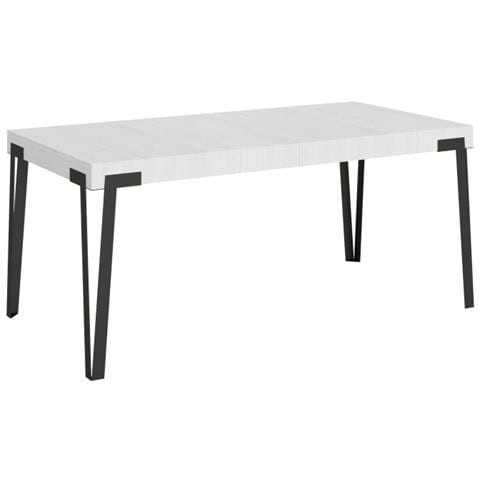 Tavolo Allungabile 90x180/284 Cm Rio Telaio Antracite - Bianco Frassino - Foto 1