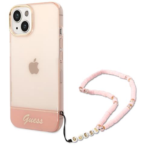 Cover Per Iphone 14 Con Cinturino Di Perle, Rosa - Foto 1