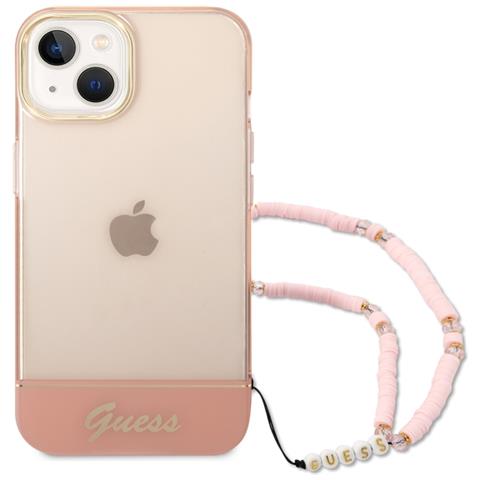 Cover Per Iphone 14 Con Cinturino Di Perle, Rosa - Foto 2
