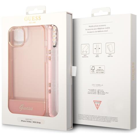 Cover Per Iphone 14 Con Cinturino Di Perle, Rosa - Foto 3