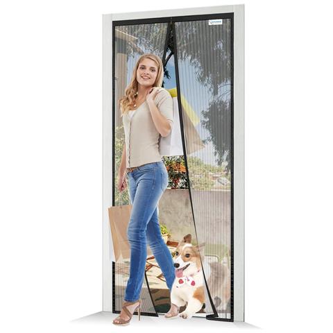 Zanzariera Magnetica Per Finestra - 100x160cm, Nero, Poliestere, Facile Installazione