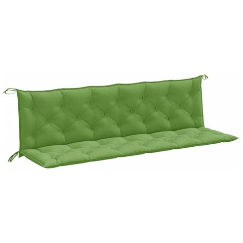 Cuscini Panca Giardino 2pz Verde Mélange 200x50x7 Cm Tessuto - Foto 2