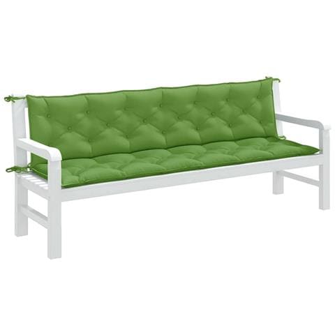 Cuscini Panca Giardino 2pz Verde Mélange 200x50x7 Cm Tessuto - Foto 1