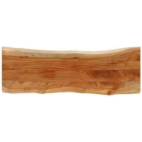Piano Tavolo 140x40x3,8 Cm Rettangolare Legno Acacia Bordi Vivi - Foto 1