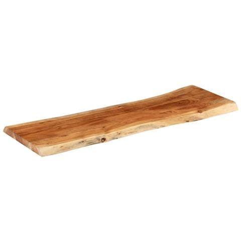 Piano Tavolo 140x40x3,8 Cm Rettangolare Legno Acacia Bordi Vivi - Foto 2