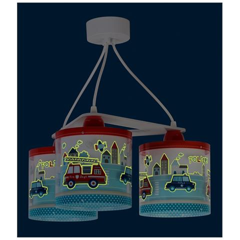 Lampada A Sospensione Per Bambini 3 Luci Police Polizia - Foto 1