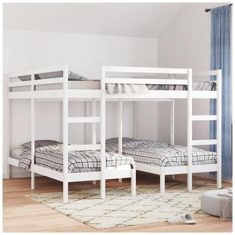 Giroletto Castello Triplo Bianco 140x200/70x140cm Massello Pino - Foto 10