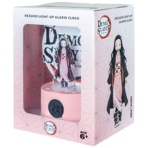 Diffusore Di Luce Led E Sveglia Demon Slayer Nezoku, Rosa - Foto 3