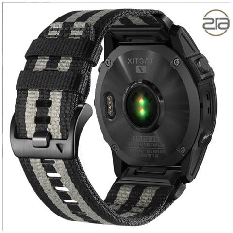 Cinturino Quick Release In Nylon Per Garmin Fenix 5x 6x 7x Tactix 7 Pro Black + Light Gray 22 Mm - Foto 2