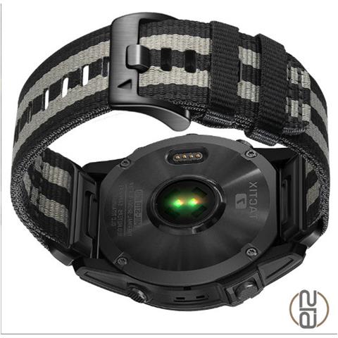 Cinturino Quick Release In Nylon Per Garmin Fenix 5x 6x 7x Tactix 7 Pro Black + Light Gray 22 Mm - Foto 3