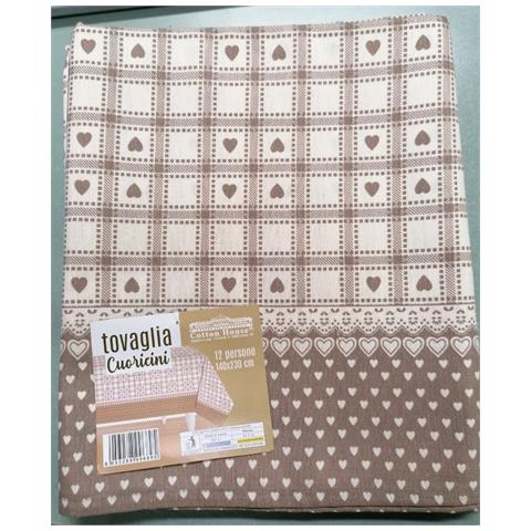 Tovaglia Per 12 Persone 140x230 Cm Cuoricini In Cotone - Foto 2