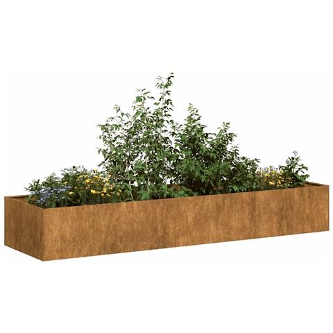 Fioriera Rialzata In Acciaio Zincato VidaXL – Vaso Lungo Per Orto E Fiori 320x80x81 Cm (Grigio)