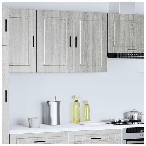 Pensile Da Cucina Porto Grigio Sonoma In Legno Multistrato - Foto 3