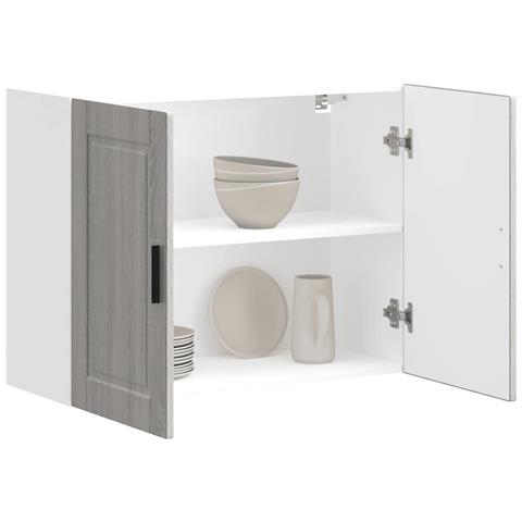 Pensile Da Cucina Porto Grigio Sonoma In Legno Multistrato - Foto 1