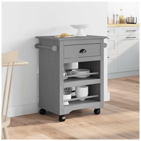 Carrello Da Cucina Bodo Grigio 67,5x45x80 Cm - Foto 3