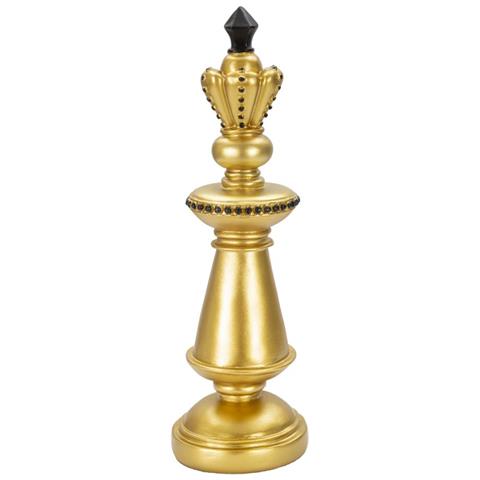 Scultura Scacchi 11 - Oro - Poliresina - 11x11x32,5 Cm - Foto 1