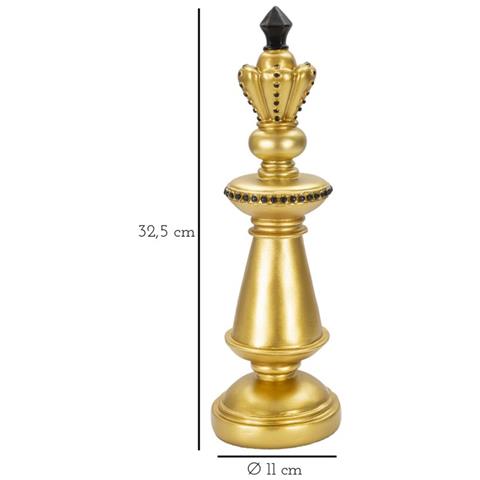 Scultura Scacchi 11 - Oro - Poliresina - 11x11x32,5 Cm - Foto 6