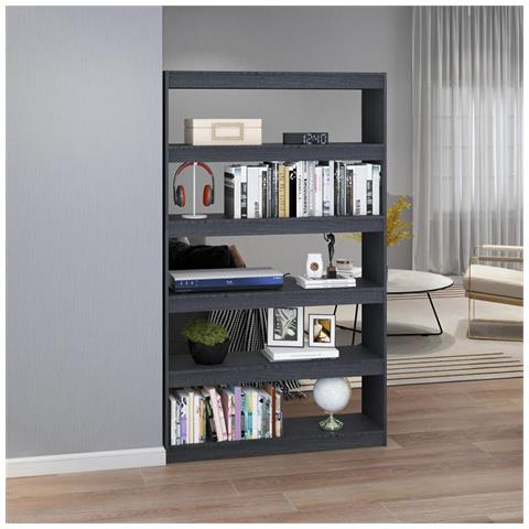 Libreria /divisorio Grigio 100x30x167,5 Cm In Massello Di Pino - Foto 2