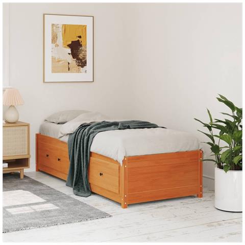 Dormeuse Senza Materasso Marrone Cera 90x190 Cm Legno Di Pino - Foto 8