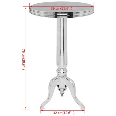 Lusso Casadino - Tavolino Da Salotto Rotondo In Alluminio Argentato - Foto 4