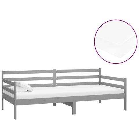 Lusso Casadino -  Divano Letto Con Materasso 90x200 Cm Grigio In Legno Di Pino - Foto 1