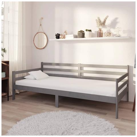 Lusso Casadino -  Divano Letto Con Materasso 90x200 Cm Grigio In Legno Di Pino - Foto 8