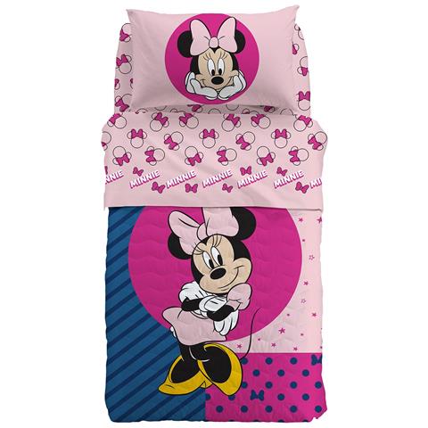 Copriletto Trapuntato Singolo Disney Minnie Smile In Cotone Colore Neutro Misura Singolo - Foto 1