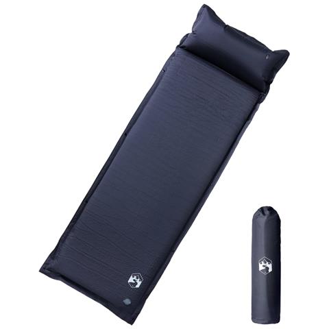 Materasso Campeggio Autogonfiabile con Cuscini 1 Persona Grigio - Foto 1