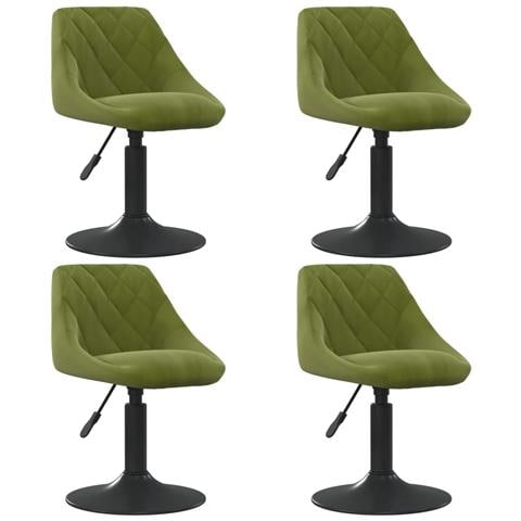 Sedie da Pranzo Girevoli 4 pz Verde Chiaro in Velluto - Foto 1