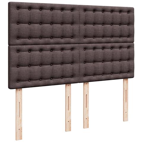 Giroletto a Molle con Materasso Marrone Scuro 140x200cm Tessuto - Foto 9