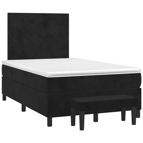 Giroletto a Molle con Materasso Nero 120x190 cm in Velluto - Foto 1